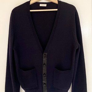 DRIES VAN NOTEN Merino Wool Cardigan Sweater - Men's/Unisex Size M (Navy Blue)